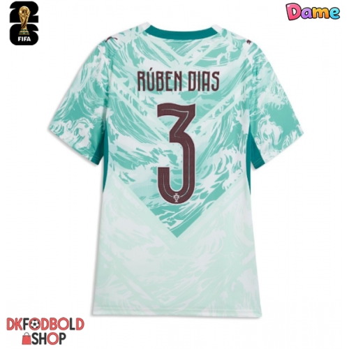 Portugal Ruben Dias #3 Udebanetrøje Dame VM 2026 Kort ærmer